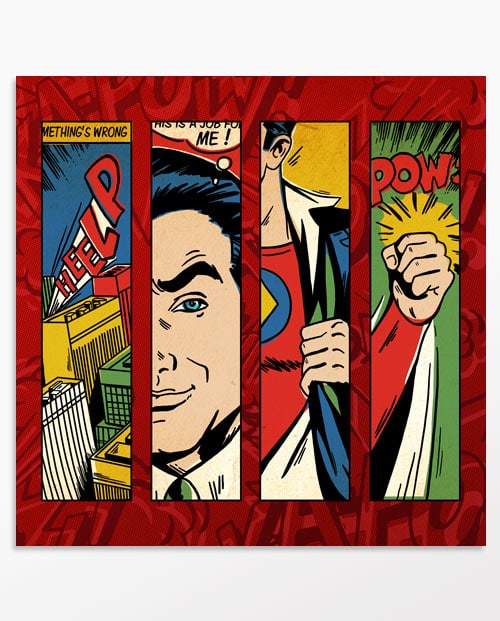 Tableau super-héros style Marvel pour une déco comics