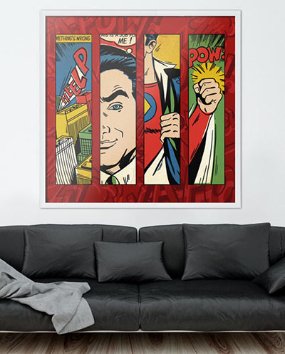 Tableau de salon pop art comics