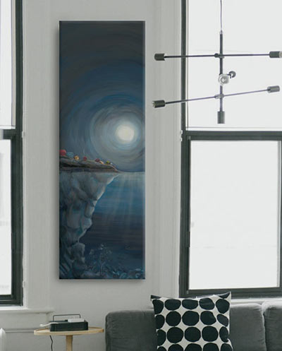 Tableau déco surréaliste pour un salon original et unique