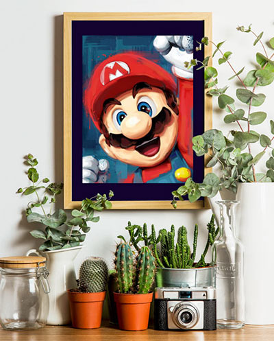 Choix de tableau coloré pour le salon - Mario bros